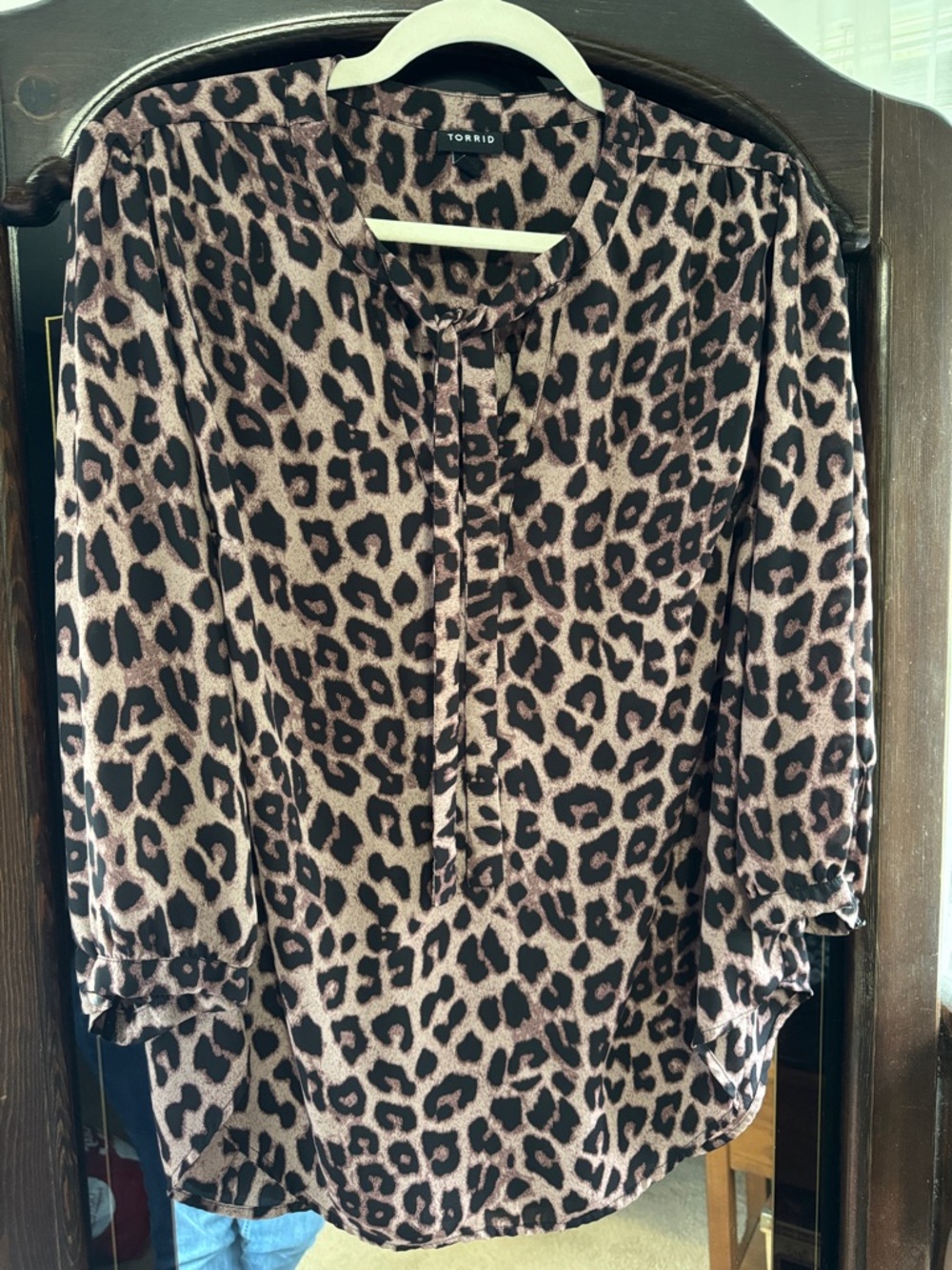 torrid Mauve Leopard Print Button-Front Blouse